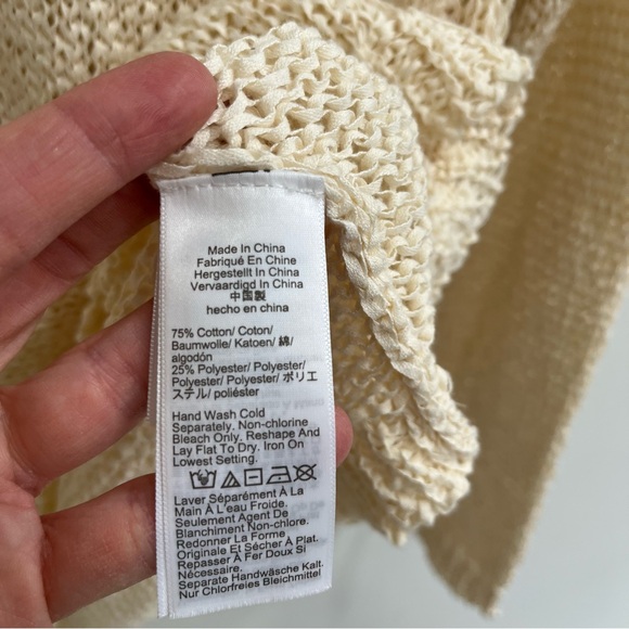 J. Crew Montauk Relaxed Open Knit Sweater CJ458 Cream Size Small - Picture 11 of 12